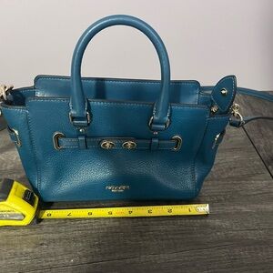 Vintage Coach Teal Leather Satchel